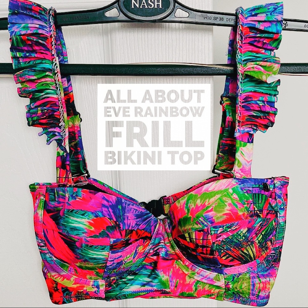 All About Eve Rainbow Frill Bikini Top